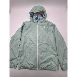 The North Face windbreaker girls Zipline Rain Jacket mint green Large 14/16 READ